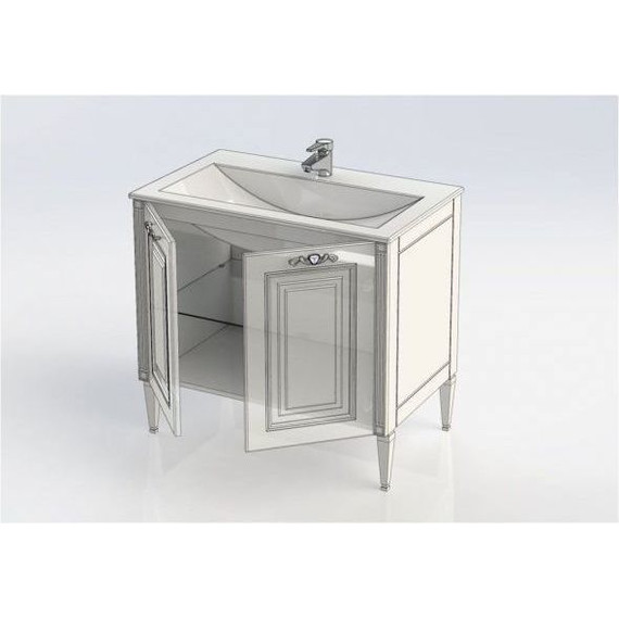 Тумба напольная с раковиной Aquanet Паола 90 см 186116, белый/золото - фото, картинка 9 Тумба напольная с раковиной Aquanet Паола 90 см 186116, белый/золото - фото 9