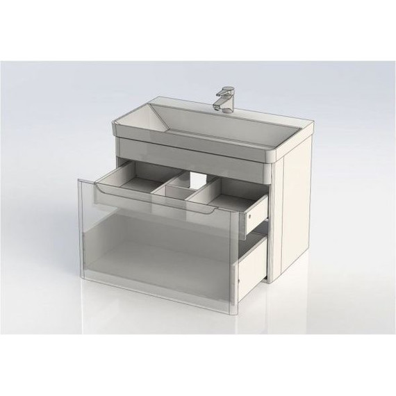 Тумба подвесная с раковиной Aquanet София 80 см 199869, белый - фото 9