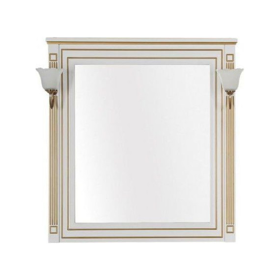 Зеркало Aquanet Паола 90 см 186108, белый/золото - фото, картинка 3 Зеркало Aquanet Паола 90 см 186108, белый/золото - фото 3