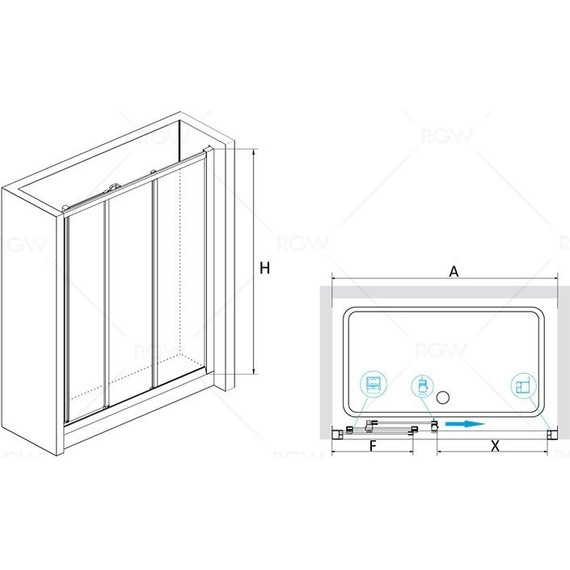 Душевая дверь RGW CL-11 110 см 04091110-11, хром/прозрачное - фото 3