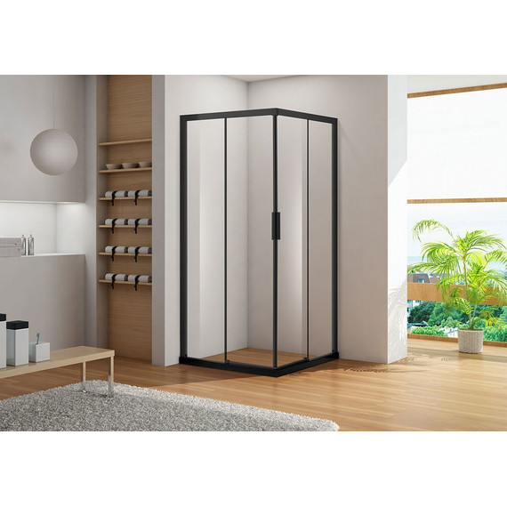 Душевое ограждение Aquanet Pleasure AE60-S-100x100U-BT 100x100 см (стекло 8 мм), чёрный/прозрачное - фото 4