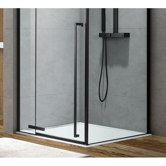 Душевое ограждение Aquanet Ideal AE-AXC94MB-S-B 140x90 см (стекло 8 мм), чёрный/прозрачное - фото 4