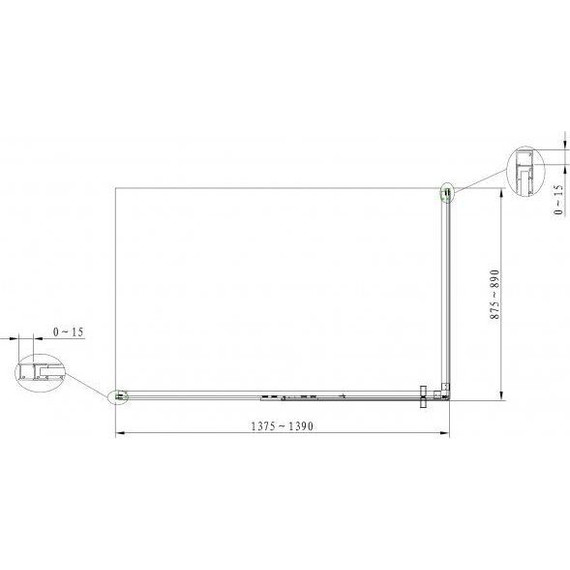 Душевое ограждение Aquanet Ideal AE-AXC94MB-S-B 140x90 см (стекло 8 мм), чёрный/прозрачное - фото 5