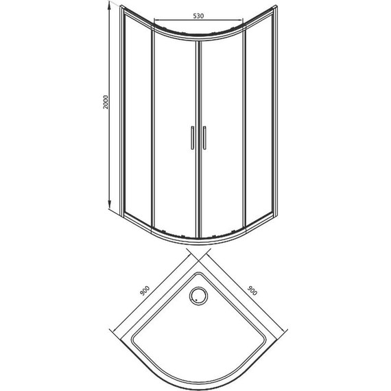 Душевое ограждение Aquanet Practic AE10-Q-90x90U-CP 90х90 см, хром/матовое - фото 11