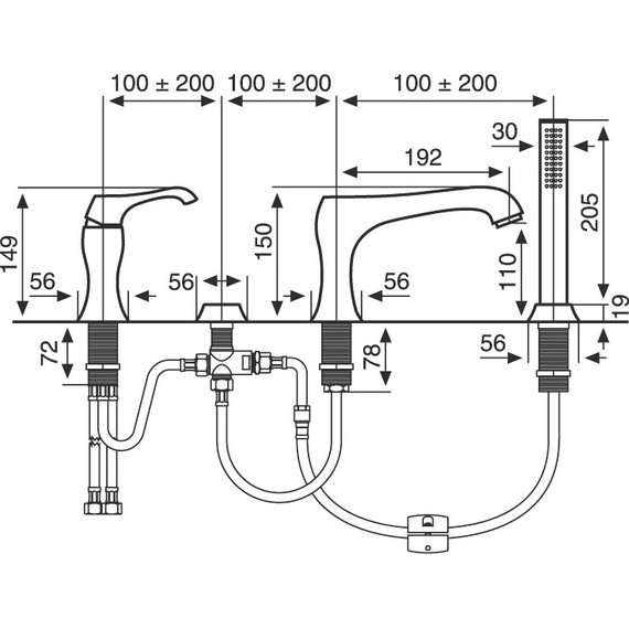 Смеситель для ванны Emmevi Ares BIO76120, белый - фото 2