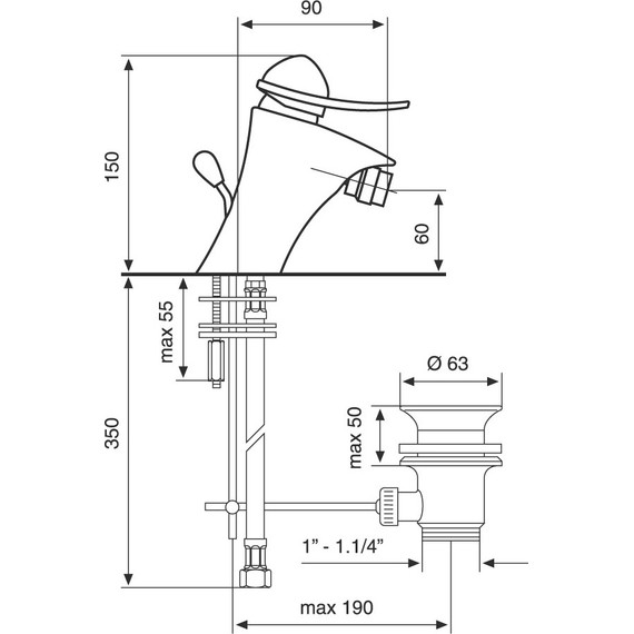 Смеситель для биде Emmevi Cheope CR5004 - фото 2