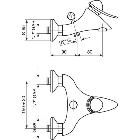 Смеситель для ванны Emmevi Cheope CR5001 - фото 2