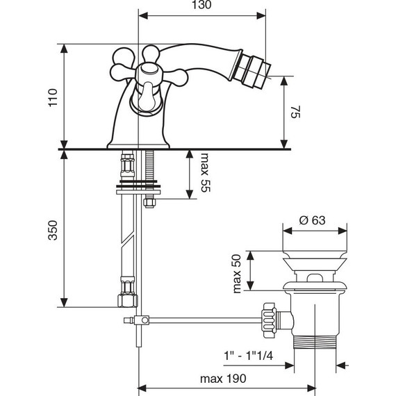 Смеситель для биде Emmevi Deco Classic BR12014, бронза - фото 2