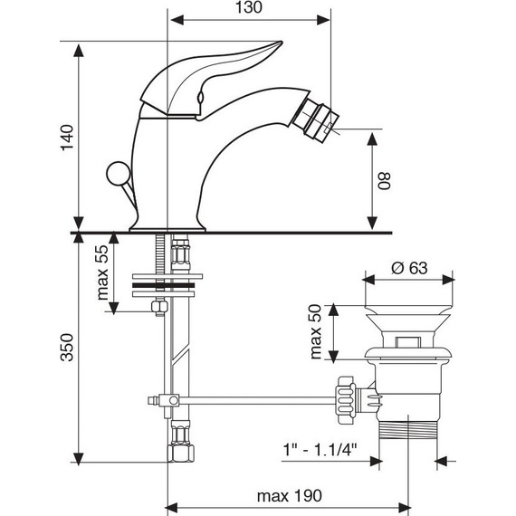 Смеситель для биде Emmevi Duka BR44004, бронза - фото 2
