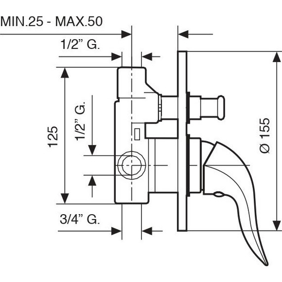 Смеситель для ванны Emmevi Duka OR44019, золото - фото 2