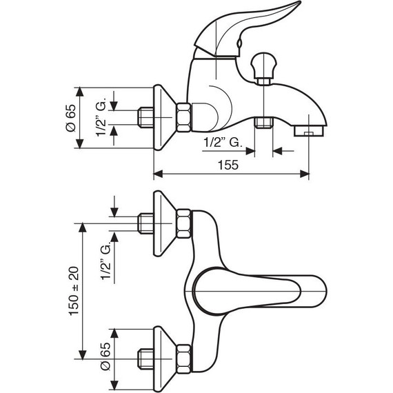 Смеситель для ванны Emmevi Duka OR44001, золото - фото 2
