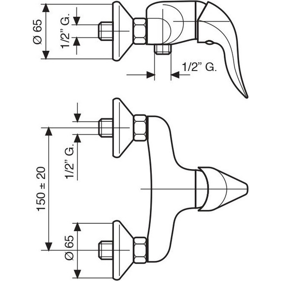 Смеситель для душа Emmevi Duka OR44002, золото - фото 2