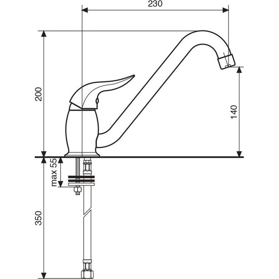 Смеситель для кухни Emmevi Duka BR44007, бронза - фото 2