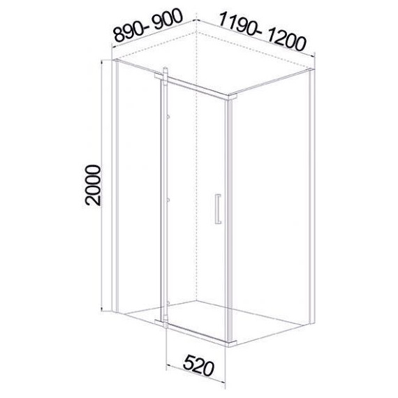 Душевое ограждение Mirsant Smart Square 120х90 см хром/прозрачное - фото 2