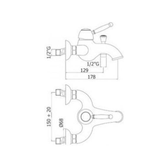 Смеситель для ванны Paffoni Giorgia GI022GF, золото - фото 2