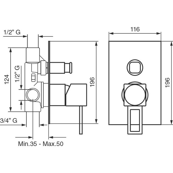 Смеситель для ванны Emmevi Gea CR26019LA - фото 2