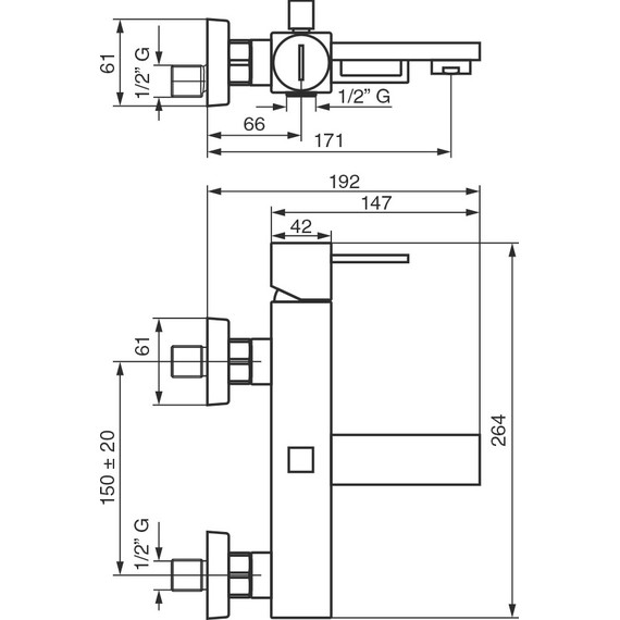Смеситель для ванны Emmevi Gea CR26001LA - фото 2