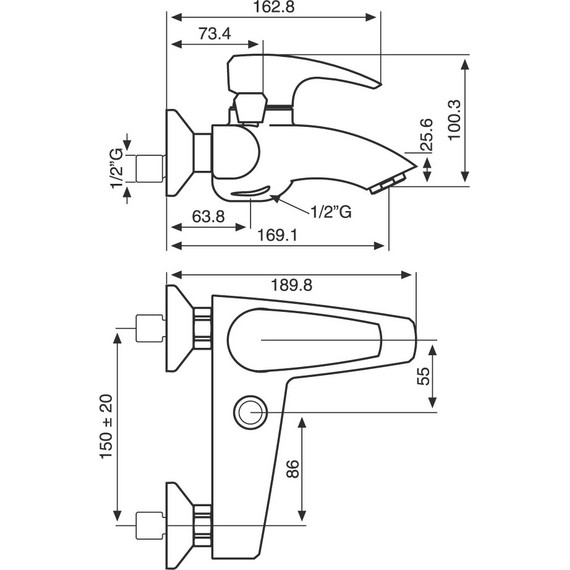 Смеситель для ванны Emmevi Kali CR75001 - фото 2