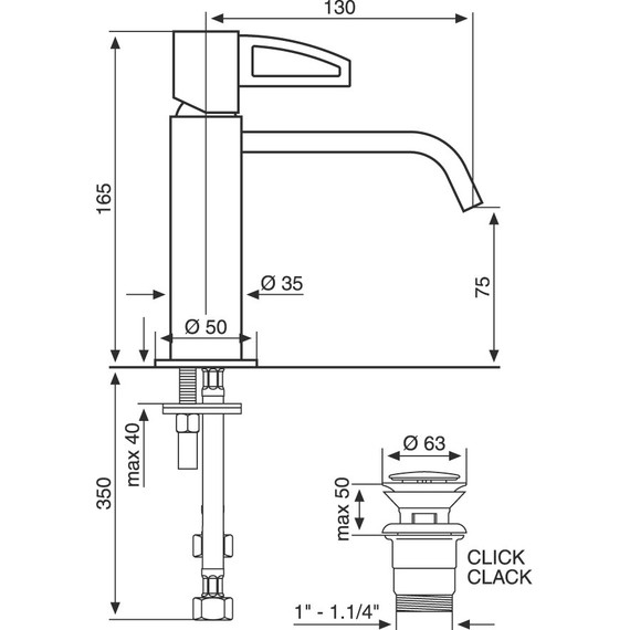 Смеситель для раковины Emmevi Minu CR83003LA - фото 2