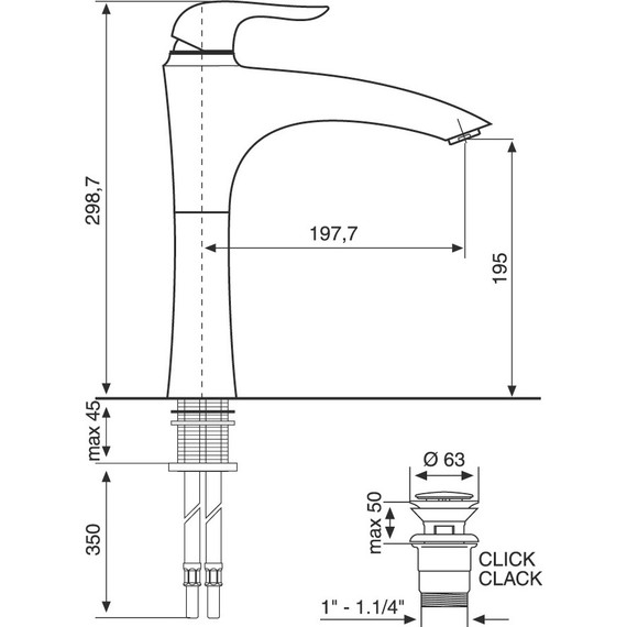 Смеситель для раковины высокий Emmevi Neco CR91006 - фото 2