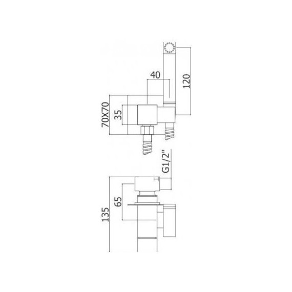 Набор для гигиенического душа Paffoni Tweet Square ZDUP112CR - фото 2