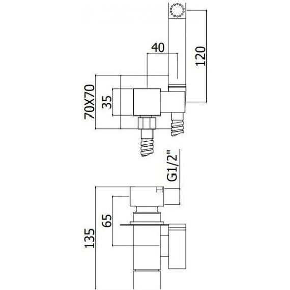 Набор для гигиенического душа Paffoni Tweet Square ZDUP112NO, чёрный матовый - фото 2