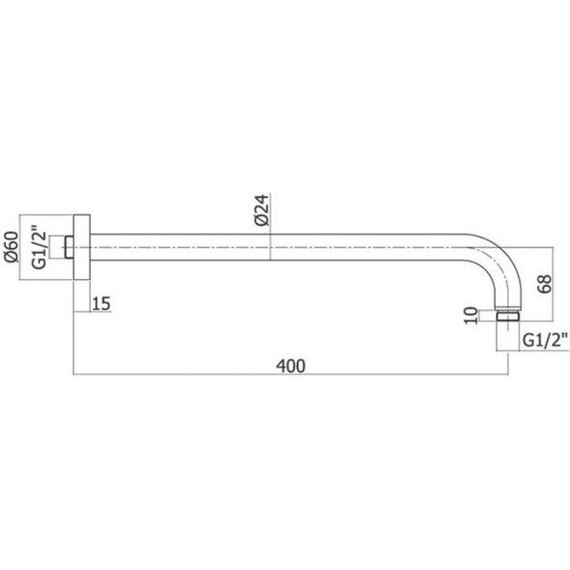 Кронштейн стеновой для верхнего душа Paffoni Rock 400 мм ZSOF034BO, белый матовый - фото 2