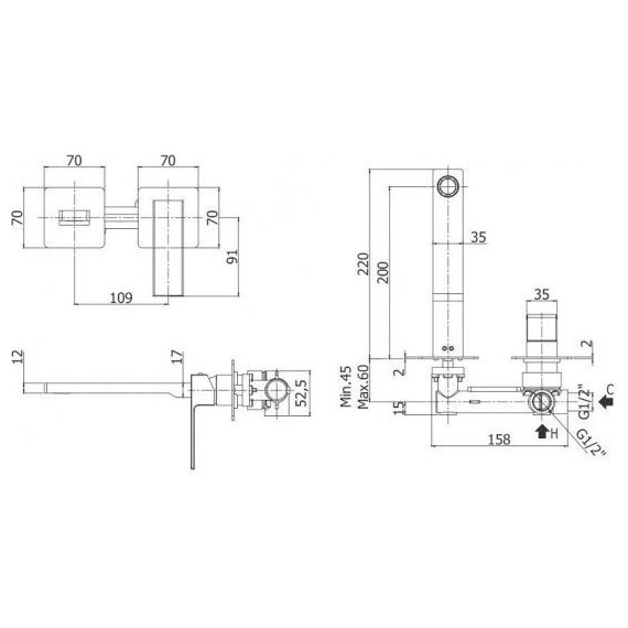 Смеситель для раковины настенный Paffoni Elle EL105CR70 - фото 3