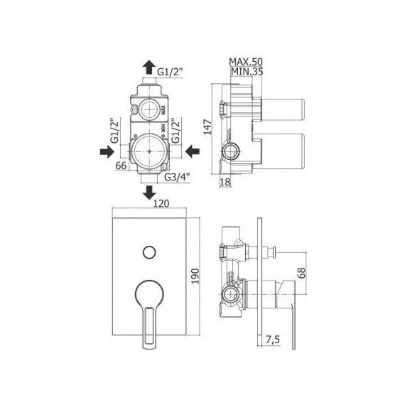 Смеситель для ванны Paffoni Ringo RIN015CR/M - фото 2