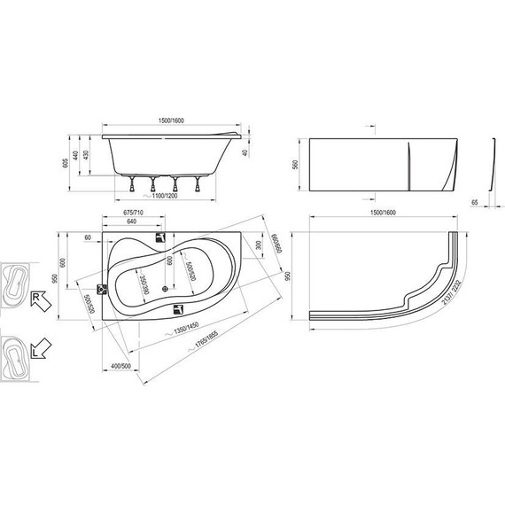 Ванна акриловая Ravak Rosa 160х95 см C581000000 R - фото 7