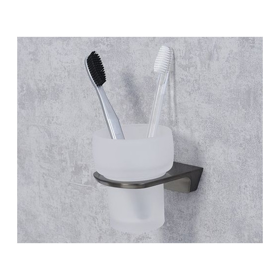 Стакан для зубных щеток WasserKraft Wiese K-8928, цвет оружейная сталь - фото 2
