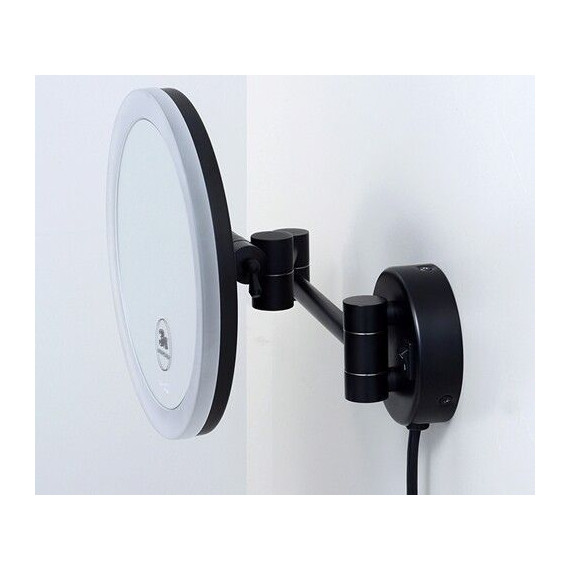 Зеркало косметическое настенное WasserKraft K-1004BLACK, цвет чёрный - фото 3
