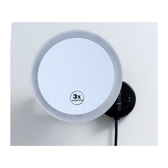 Зеркало косметическое настенное WasserKraft K-1004BLACK, цвет чёрный - фото 4