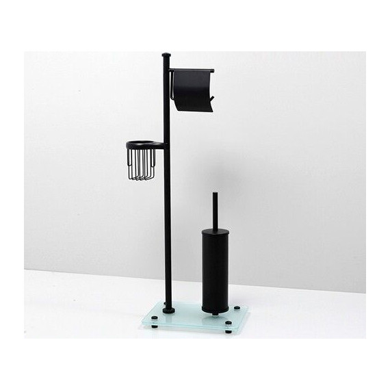 Стойка с держателем и ёршиком WasserKraft K-1264BLACK, цвет чёрный - фото, картинка 2 Стойка с держателем и ёршиком WasserKraft K-1264BLACK, цвет чёрный - фото 2