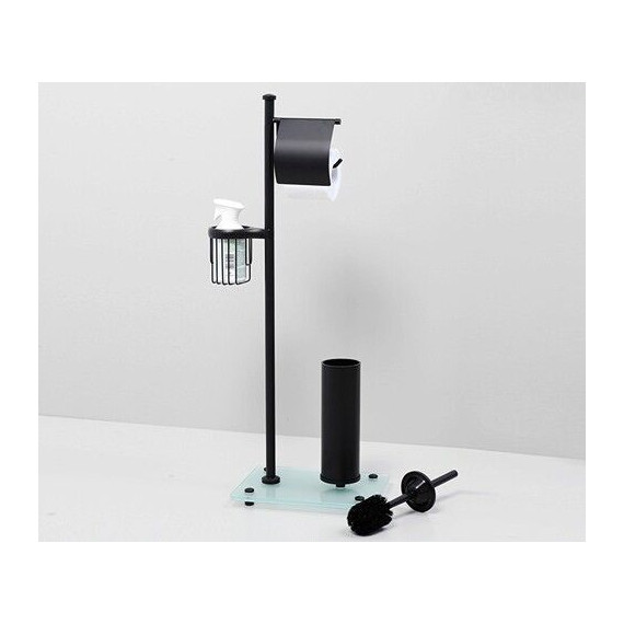 Стойка с держателем и ёршиком WasserKraft K-1264BLACK, цвет чёрный - фото, картинка 3 Стойка с держателем и ёршиком WasserKraft K-1264BLACK, цвет чёрный - фото 3