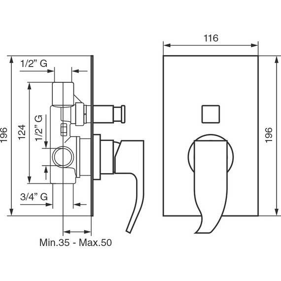 Смеситель для ванны Emmevi Niagara CR74019 - фото 2