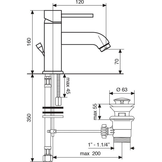 Смеситель для раковины Emmevi Piper CR45003 - фото 2