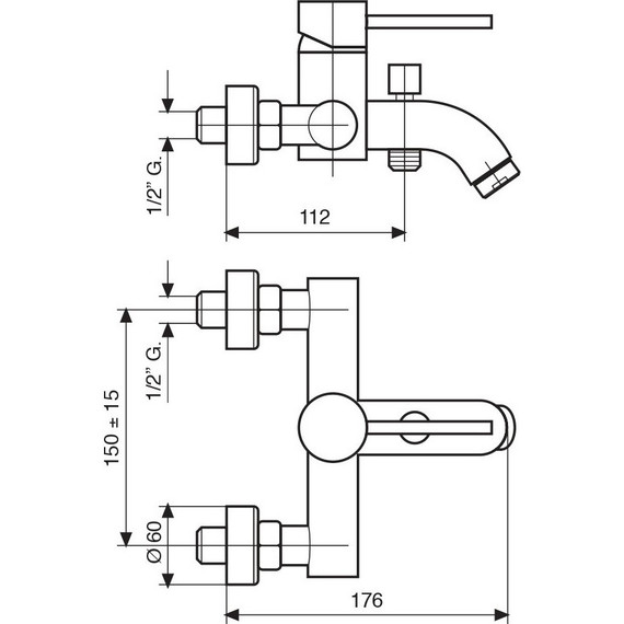 Смеситель для ванны Emmevi Piper CR45001 - фото 2
