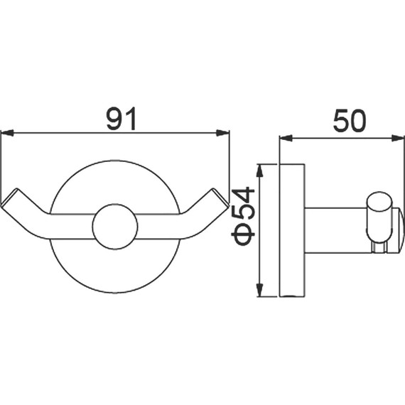 Двойной крючок Timo Saona 13012/03, цвет чёрный - фото 3