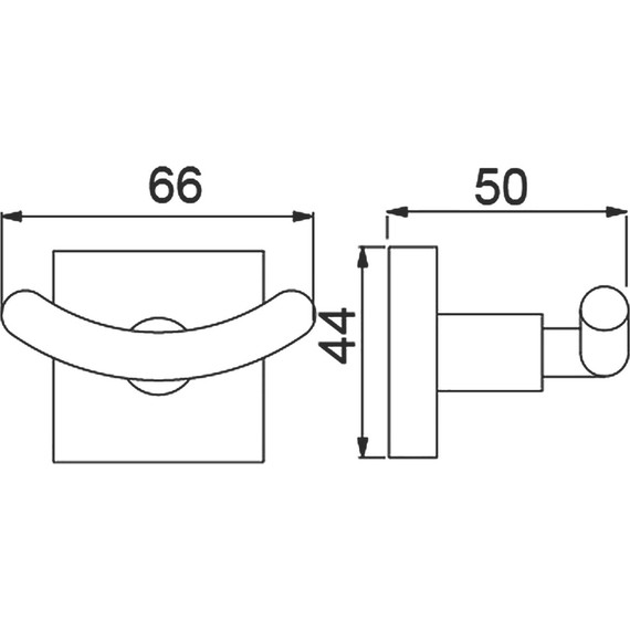 Двойной крючок Timo Selene 12012/03, цвет чёрный - фото 3