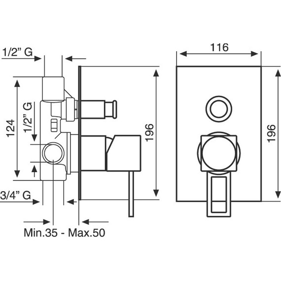 Смеситель для ванны Emmevi Siris CR47019LA - фото 2