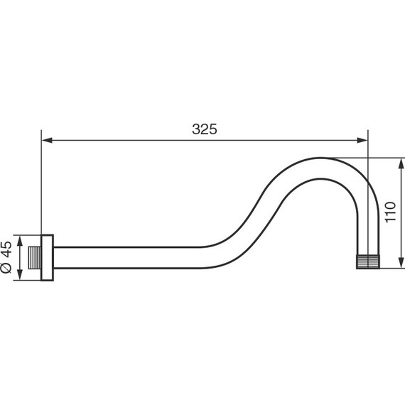 Кронштейн стеновой Emmevi 335 мм C00684CR - фото 2