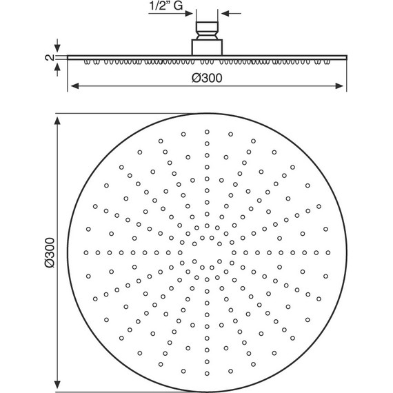 Верхний душ Emmevi 300х300 мм C06650CR - фото 2