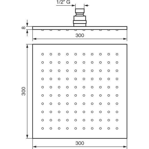 Верхний душ Emmevi 300х300 мм C06658mm300BR, бронза - фото 2