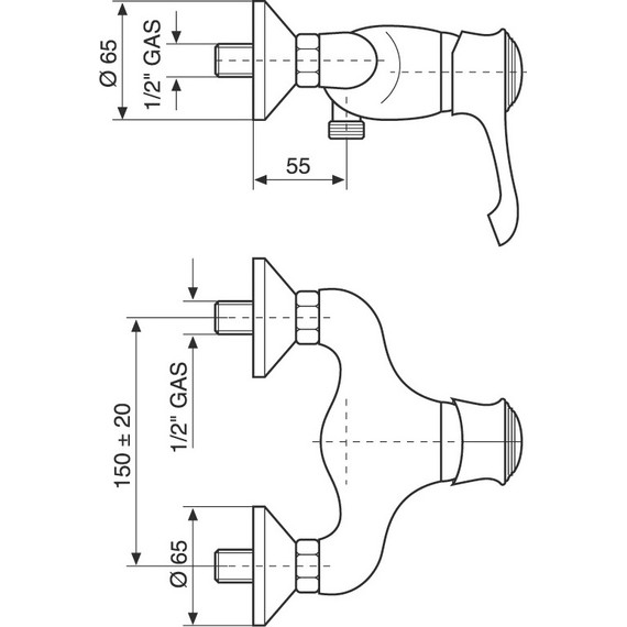 Смеситель для душа Emmevi Tiffany BR6002, бронза - фото 2