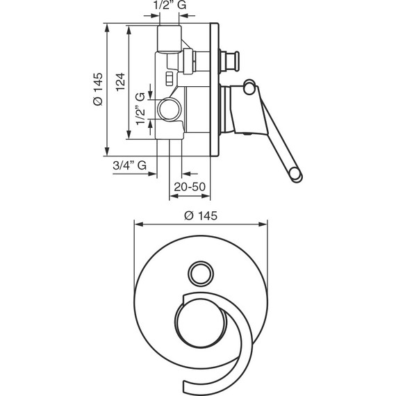 Смеситель для ванны Emmevi Twist CR6619, хром - фото 2