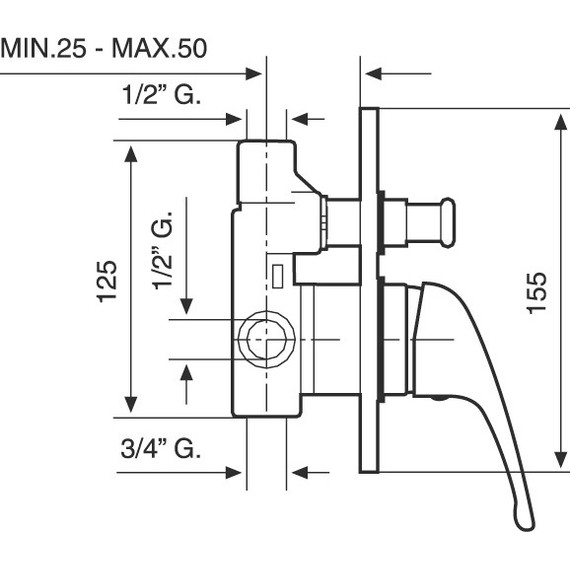 Смеситель для ванны Emmevi Winny CR95019 - фото 2