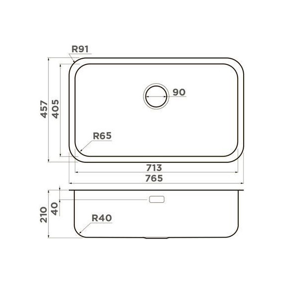 Кухонная мойка Omoikiri Omi 76-U/I IN (4993500), нержавеющая сталь, Цвет производителя: нержавеющая сталь - фото 3