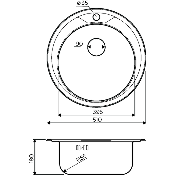 Кухонная мойка Omoikiri Asida 51-1-IN (4993785) 0,8 мм, нержавеющая сталь - фото 2