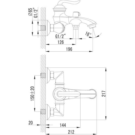 Смеситель для ванны Lemark Brava LM4712G, золото - фото 6
